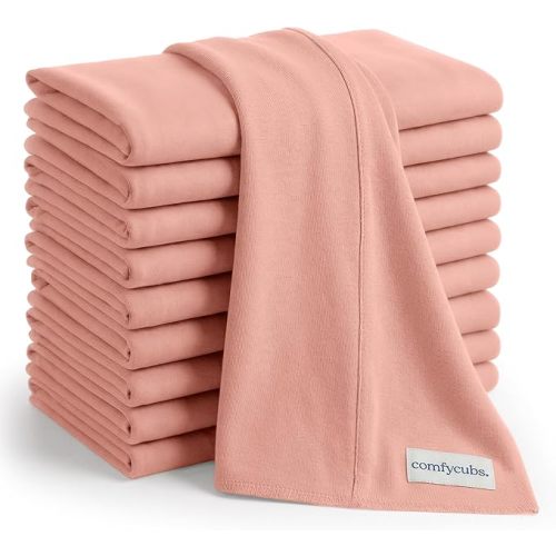 Comfy Cubs Baby Burp Cloths Set (Pack of 10) - Large, 6-Layer, Ultra Absorbent 100% Cotton for Infant Spit-Up, Drool, and Messes - Soft, Gentle, Thoughtful New Born Baby Gifts, Multi Boy