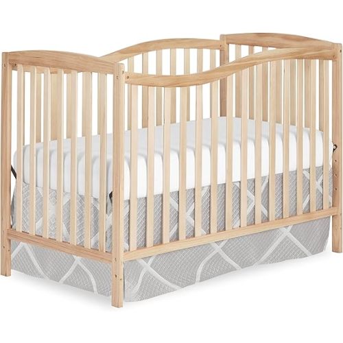 Dream On Me Chelsea 5-in-1 Convertible Full-Size Baby Crib in Natural, GreenGuard Gold & BSA, Pinewood, 4 Mattress Heights, Converts to Toddler, Day & Full-Size Bed, Modern Classic Nursery