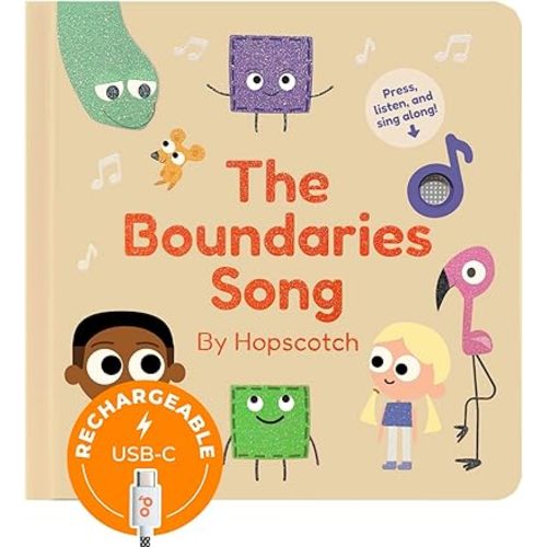 Cali's Books The Boundaries Song by Hopscotch - Feelings Musical Book for Toddlers 1-3 Years Old, Music Books for Kids Emotion, Singing Toy for Children Girls, Baby Sound Toys for Toddler Boys