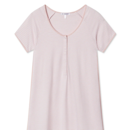 LAKE | Women | Pima Cotton Pajamas | Serene Blue Anemones Maternity Nightgown
