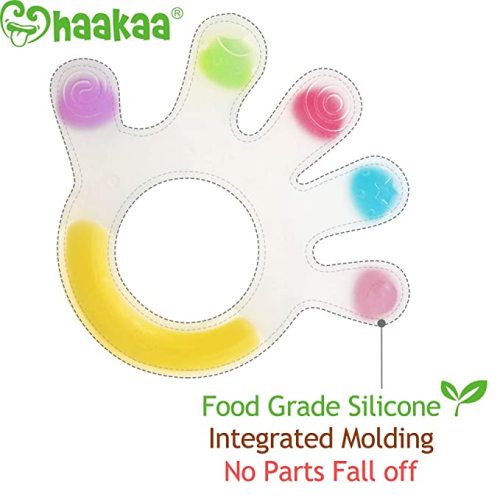 haakaa Baby Teethers Baby Teething Toys Silicone Teething Toys for Babies Soothe Teething Pain and Itching Gums, Freezer Safe & BPA Free, Colorful Palm and Ferris Wheel Shape for 3M+ Babies, 2 pcs - Ferris Wheel & Original Palm