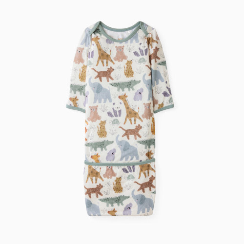 Little Sleepies Infant Gown - Sweet Safari, Newborn / 0-3 Months