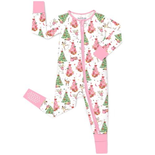 babee Reshinee Viscose derived from bamboo Baby Pajamas Convertible Footie Sleepers for Baby Girl 2-Way Zipper Onesies 0-24M