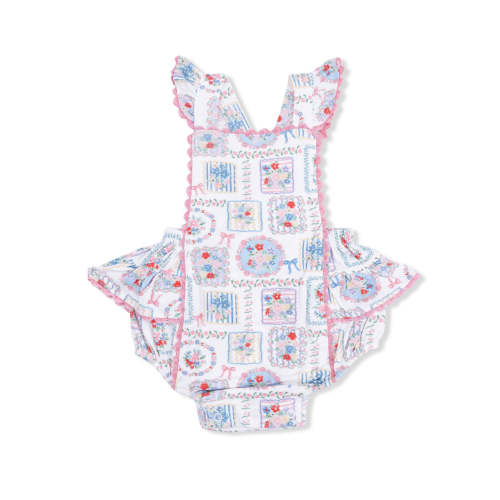 Ric Rac Ruffle Sunsuit, Julep's Floral Patchwork