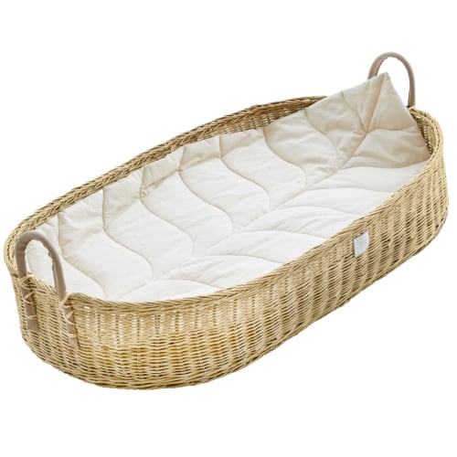 Baby Changing Basket "LUNA" Handmade & Natural Changing Pad-By BEBE BASK® – BEBE BASK