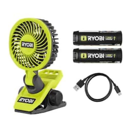 USB Lithium Clamp Fan Kit with 2.0 Ah USB Lithium Battery, Charging Cable, and FREE USB Lithium 3.0 Ah Battery
