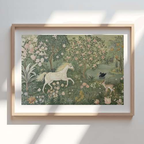 William Morris Botanical Animals Print-Giclée Paper Print, Gallery-Wrapped Canvas or Wood-Framed Canvas Wall Art