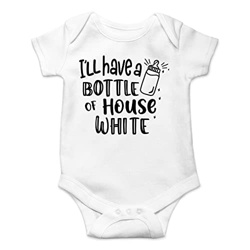 AW Fashions I'll Have A Bottle Of The House White Baby Bodysuit Funny Adorable Infant Clothing Boys Girls