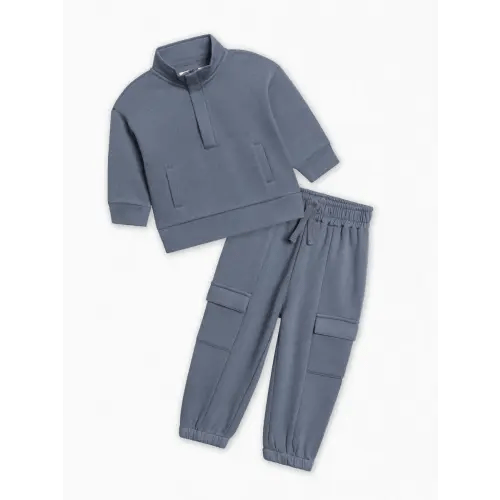 2 Piece Fleece Half Zip and Pant Set - 6-12 months