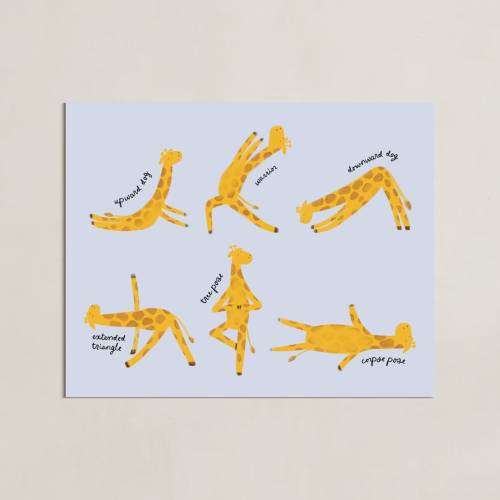 Minted Art Print - Giraffe Exercises
