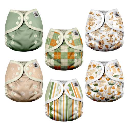 CLOTH DIAPER COVERS - 6 PACK (Mushrooms) – Mama Koala