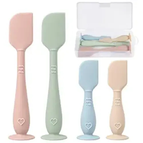 4-Pack Diaper Cream Spatula with Travel Case, Soft Baby Butt Spatula – Silicone Butt Paste Spatula, Convenient Diaper Spatula, Ideal Baby Shower Gift