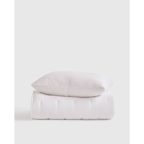 Organic Airy Gauze Toddler Quilt & Sham Set in Dried Sage