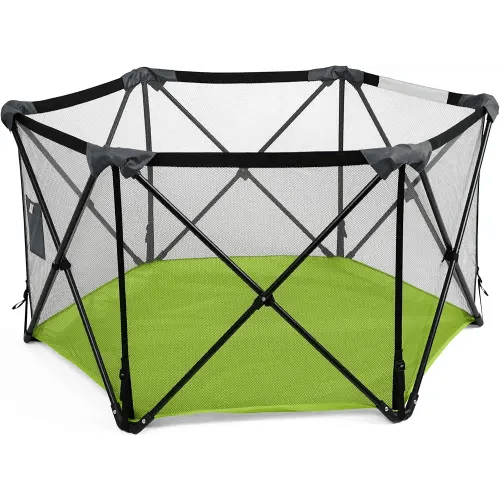 Bright Starts Pop ‘N Play Indoor/Outdoor Playard, Portable Playpen for Babies and Toddlers, Unisex, Easy Compact Fold