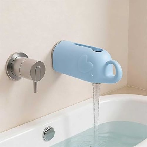 Bath Spout Cover, Silicone Bath Faucet Cover, Tub Spout Cover, Bathtub Faucet Cover, Spout Cover Bathroom Tub, Simple Installation, for Bathroom Bathtub Faucet Collision Protection(Blue)