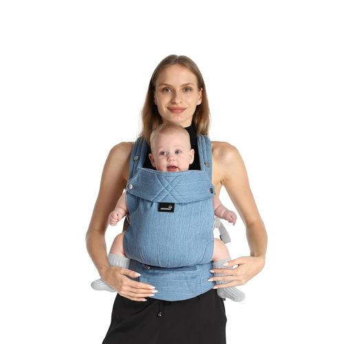 GROWNSY Baby Carrier Newborn to Toddler, Lightweight Ergonomic 7-44 lbs Newborn Carrier with Head Support, Easy to Wear Hands Free Infant Carrier for 0-36 Months, Blue