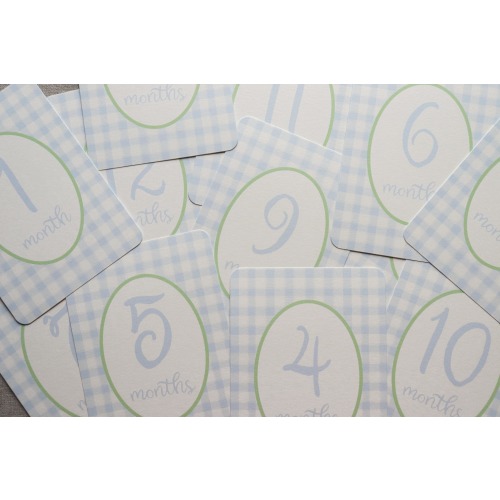 Baby Monthly Milestone Cards - First Year Baby Photo Props - Newborn Monthly Cards - Baby Shower Gift - Baby Memory Keepsake - Baby Boy