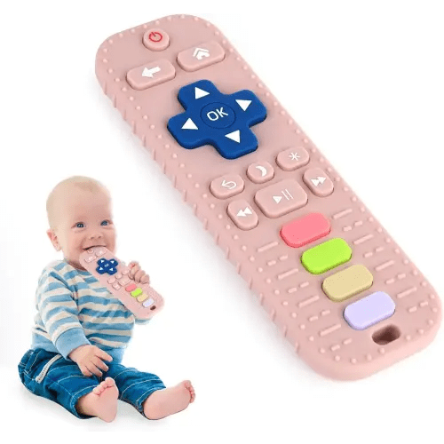 Hooku Silicone Teethers for Babies 0-6 Months, Teething Toys for Babies 6-12 Months, Baby Remote Control Toy, Infant Toys 0-3 Months, Sensory Chew Toys, Toddler Newborn Baby Girl Boy Gifts