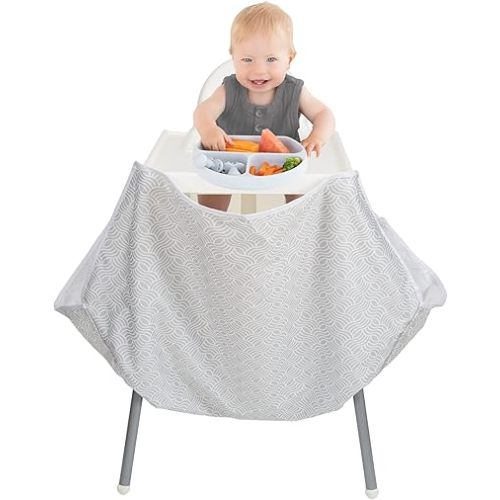 Splat Mat Under High Chair Food & Mess Catcher (Light Grey)