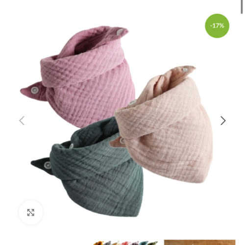 3-Pack Baby Muslin Cotton Bibs – Soft Solid Color Bandana Bibs for Boys and Girls, Feeding and Drool Protection - Natural Utensils