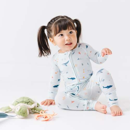 Under The Sea Small Ribbed Zip Romper