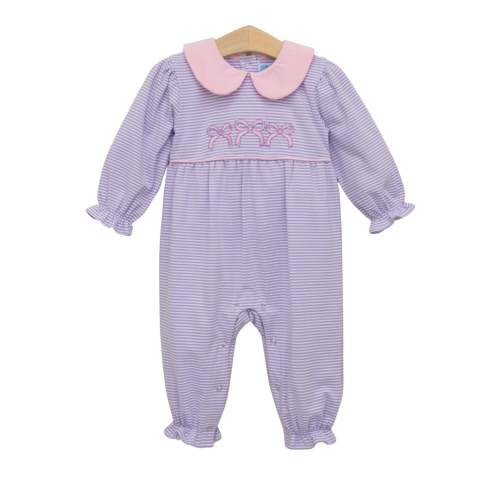 Bows Striped Romper – Posh Tots Children's Boutique