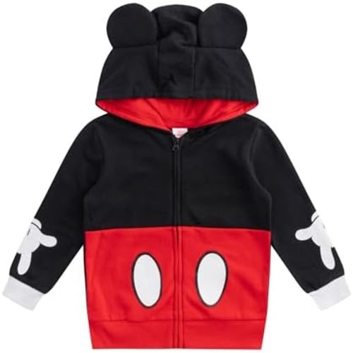 Disney Mickey Mouse Boys Zip Up Hoodie with Ears for Infants and Toddlers Kids