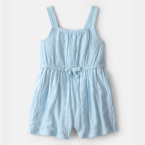 Baby Girl Textured Romper - Blue | Carter's