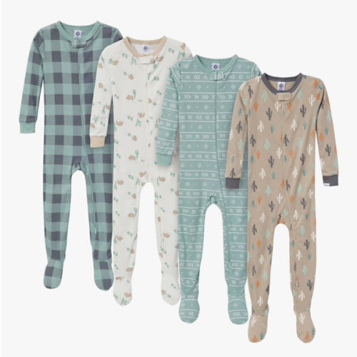 Gerber baby-boys Baby-boys 4-pack Footed Pajamas