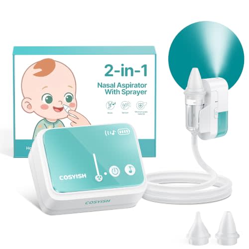 Nasal Aspirator for Baby, Hospital-Grade 78KPa Strong Suction Baby Nose Sucker with Anti-Backflow, Electric Nose Suction for Baby, Soothing Lullabies, Rechargeable Baby Nasal Aspirator(Blue-T)