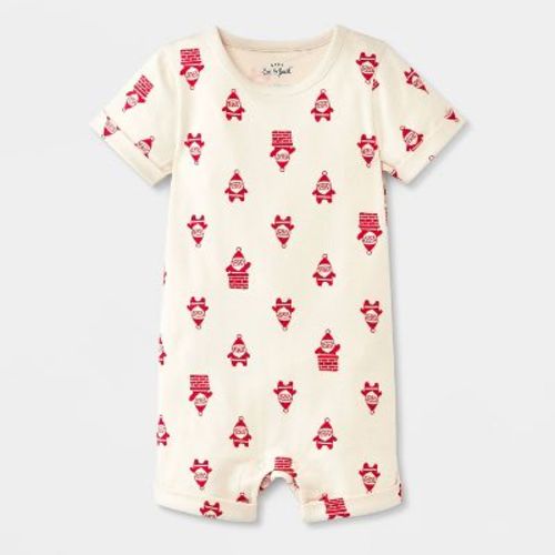 Baby Christmas Holiday Santa in Chimney T-Shirt Romper - Cat & Jack™ Beige