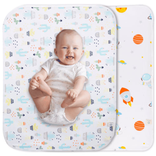 Asung Baby Changing Pad Waterproof 37.5x27.5 inch Portable Diaper Changing Mat Liners 2 Pack