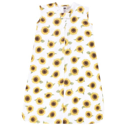 Hudson Baby Infant Girl Cotton Sleeveless Wearable Sleeping Bag, Sack, Blanket, Sunflower, 0-6 Months