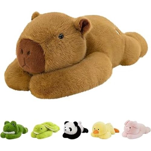 QUIRAI Weighted Stuffed Animals Capybara Plush, 24" | 3.3 lb Capybara Stuffed Animal, Pillowfort Weighted Plush Animals & Cute Plushies Gifts for Kids Adults