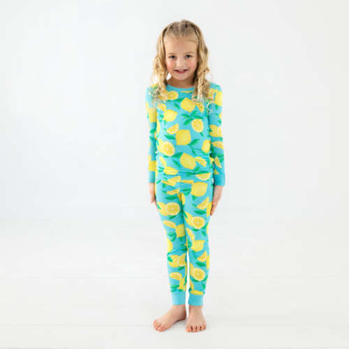 Blue Sunny Citrus Two-Piece Pajama Set