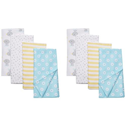 Gerber Unisex-Baby 4-Pack Flannel Burp Cloth, new duck, 20" x 14"