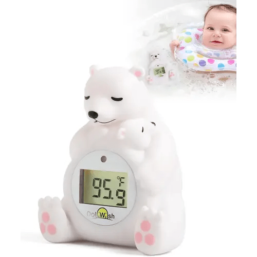 Baby Bath Thermometer for Infants,Cute Polar Bear Digital Bath Thermometer for Baby,Room&Water Temperature Toy