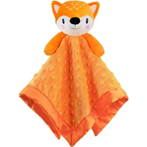 Fox Lovie for Babies Security Blanket Soft Minky Dot Fabric with Silky Satin Backing Baby Snuggle Toy Animal Baby Blanket for Infant and Toddler Orange 13.5 Inch