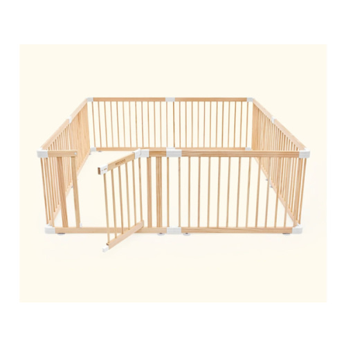 HARPPA Wooden Baby Gate Playpen | Non-Toxic Foldable DIY Adjustable Play Yard for Infants & Toddlers – Natural Finish Baby Fence for Small & Large Spaces