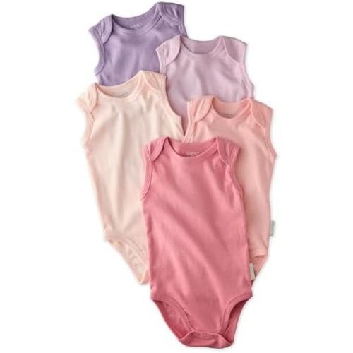 Butterblu Sam 5-Pack Sleeveless Bodysuits 100% Organic Cotton Baby Clothes for Boys and Girls​​ 12M