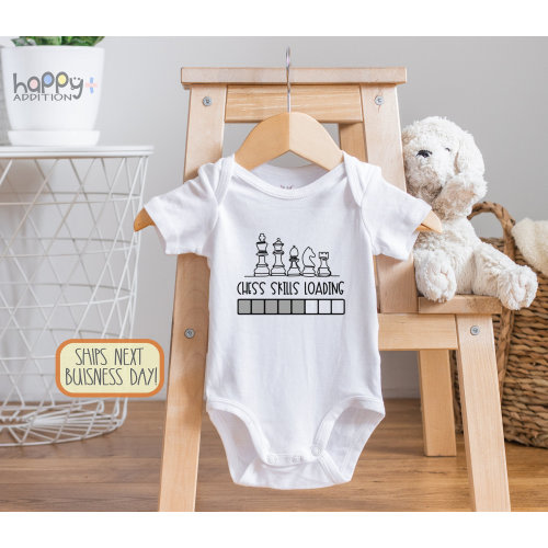 Chess, Chess Skills Loading, Funny Chess Bodysuit, Newborn Outfit, Chess Fan, Chess Master, Math, Smart Baby,  2139, Onesie® Brand