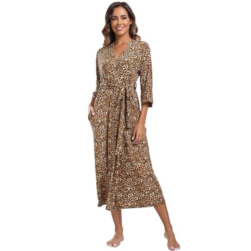 Women's Soft Robes Long Bath Robes Full Length Kimonos Sleepwear Dressing Gown,Solid Color