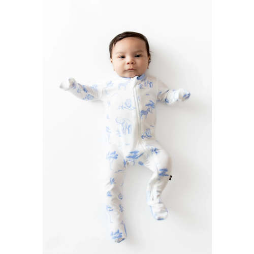 Zippered Footie in Toile Safari