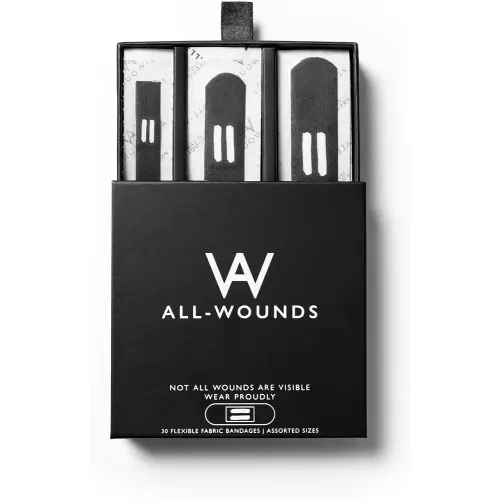 Equality Bandages | Flexible Fabric Adhesive Bandages | for Minor Cuts and Scrapes or Whenever | Assorted Sizes | 30 Count (Black)