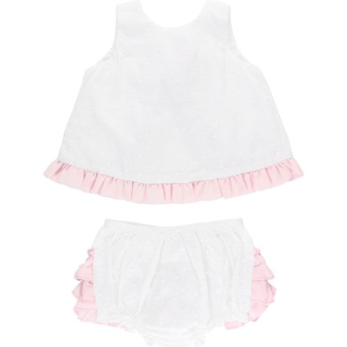 RUFFLEBUTTS Swiss Dot Swing Top & Bloomers, 0-3M