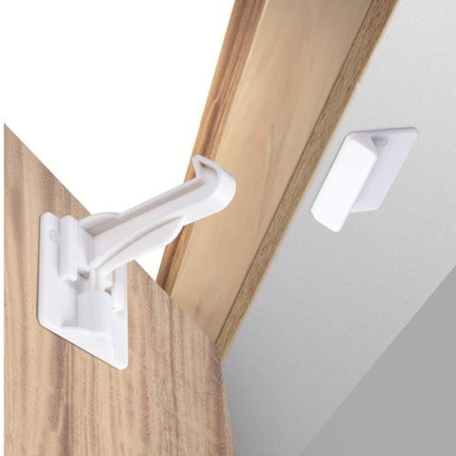 Upgraded Invisible Baby Proofing Cabinet Latch Locks (10 Pack) - No Drilling or Tools Required for Installation, Works with Most Cabinets and Drawers, Works with Countertop Overhangs, Highly Secure