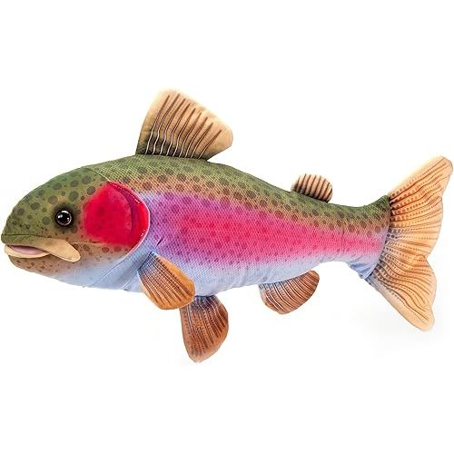 The Petting Zoo Rainbow Trout Stuffed Animal Plushie, Gifts for Kids, Wild Onez Sealife River Fish Animals, Rainbow Trout Plush Toy 21 Inches