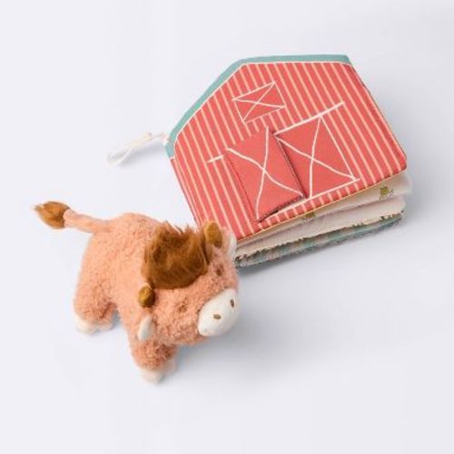 Interactive Soft Book and Plush Toy - Farm Life - Cloud Island™: Sensory Development, Baby Learning Toy