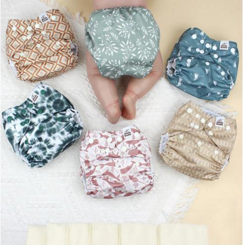 POCKET DIAPER 3.0 WITH INSERTS - 6 PACK(Calm Spring)