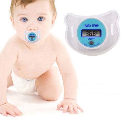 Baby Kids LCD Digital Mouth Thermometer Nipple Manikin Pacifier Temperature Safety Health